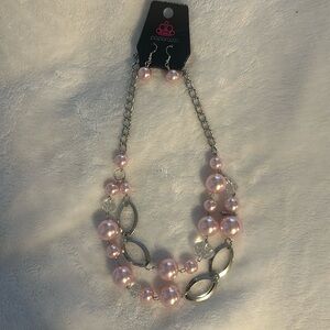 Paparazzi Pink and Silver Necklace Set